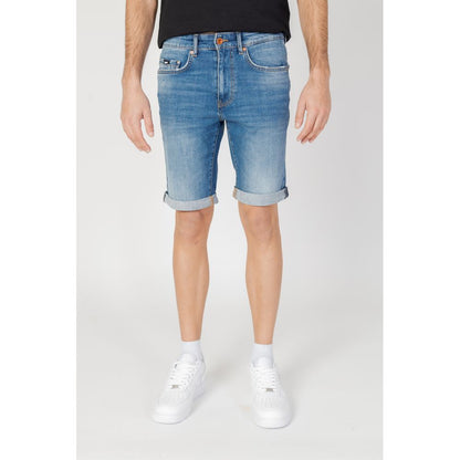 Blue Cotton Bermuda Shorts