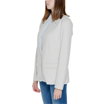 Beige Polyester Blazer