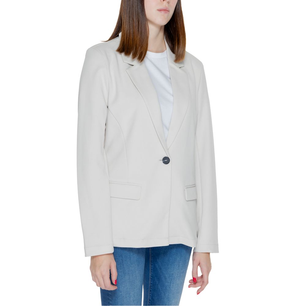 Beige Polyester Blazer