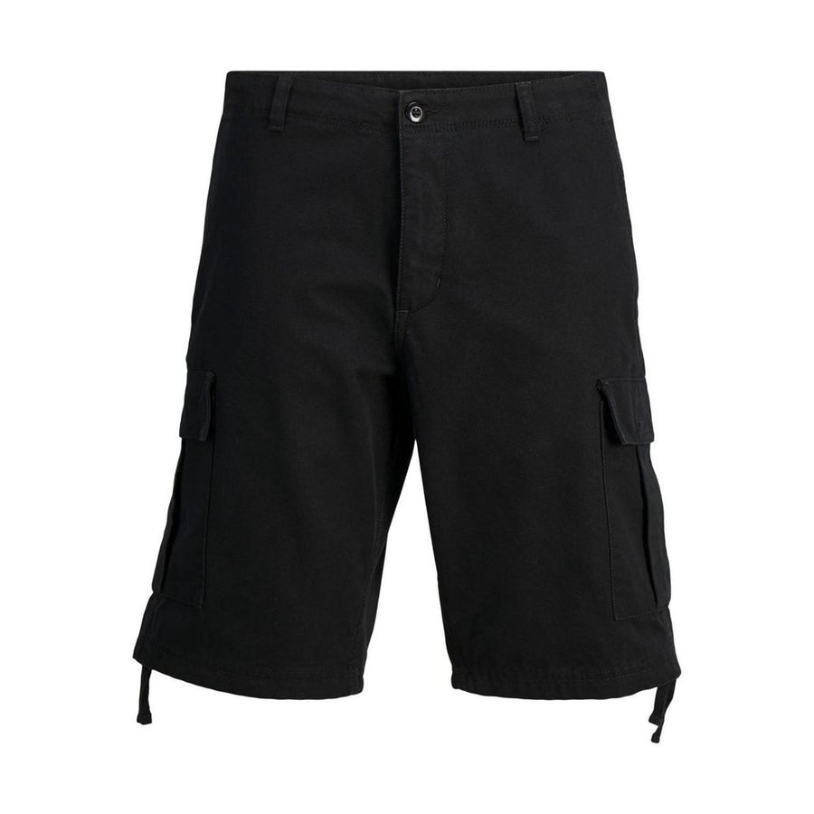 Black Cotton Bermuda Shorts