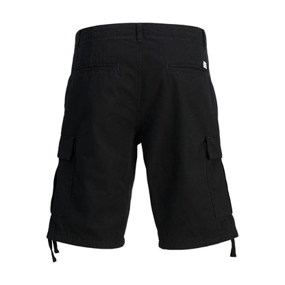 Black Cotton Bermuda Shorts