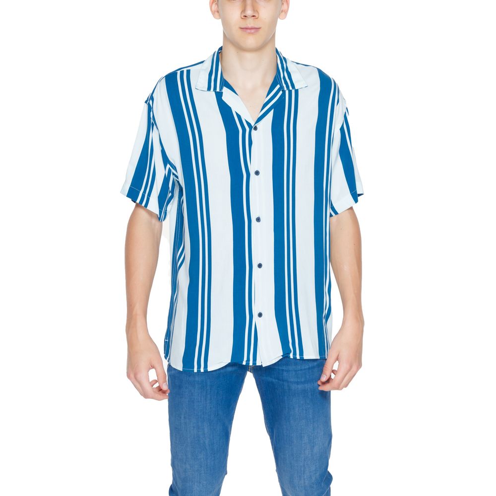 Blue Viscose Shortsleeve Shirt