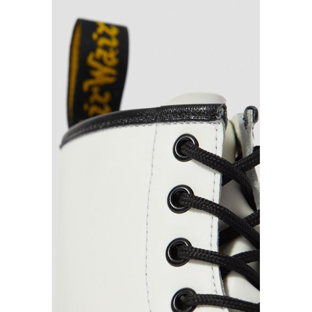 White Leather Lace-Up Boots