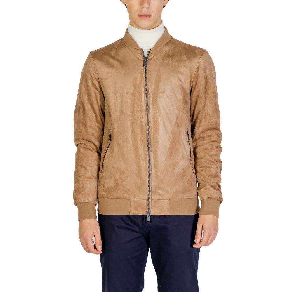 Beige Polyester Jackets & Coat