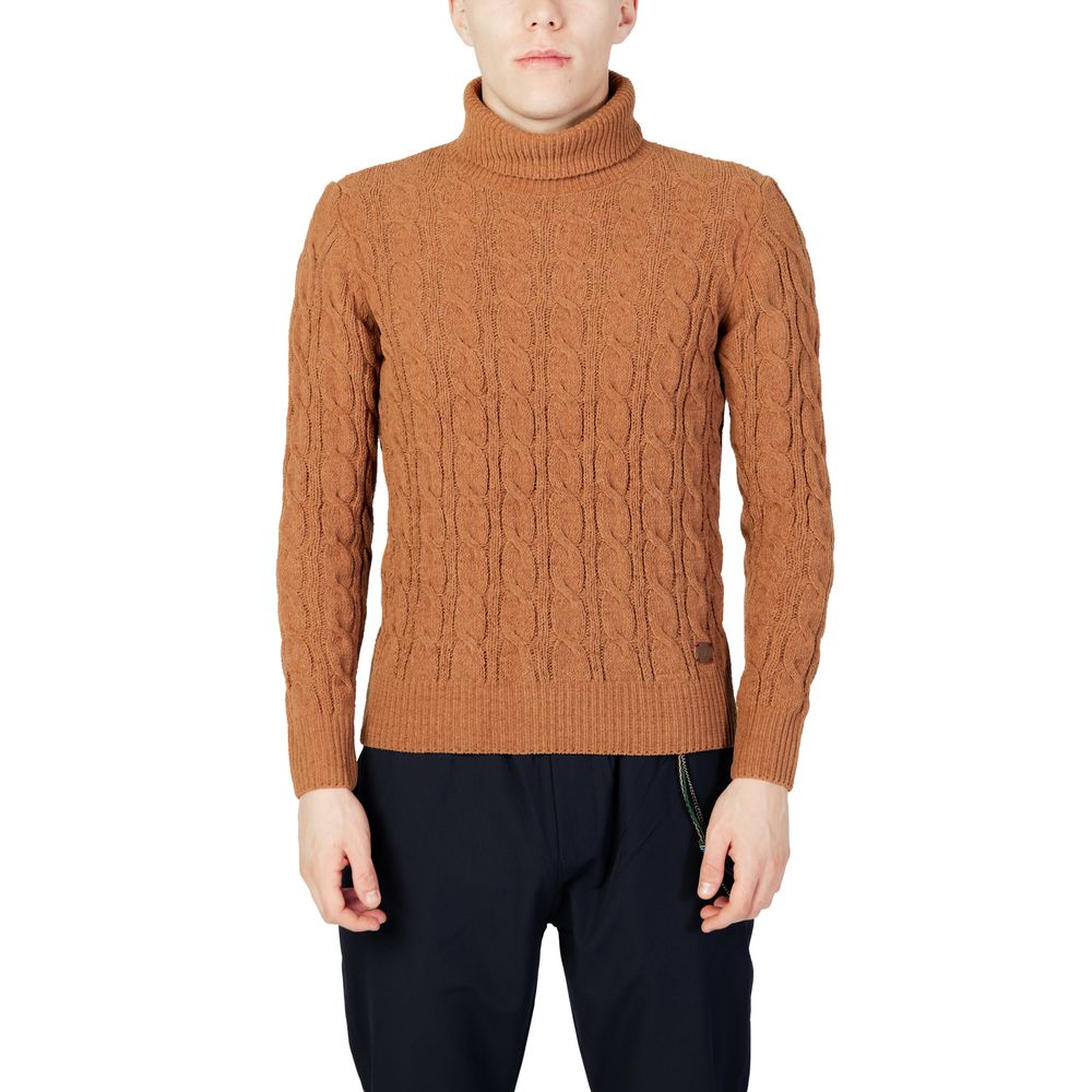 Brown Synthetic Turtleneck
