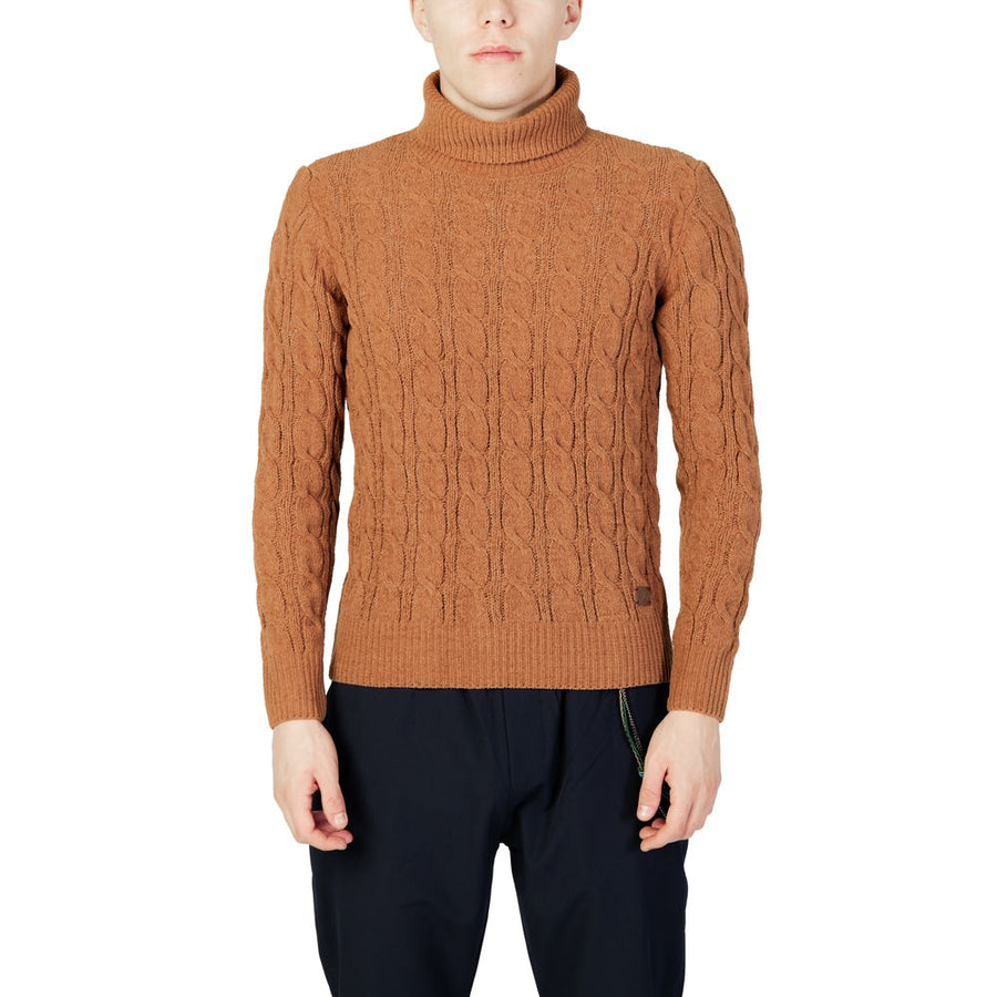 Brown Synthetic Turtleneck