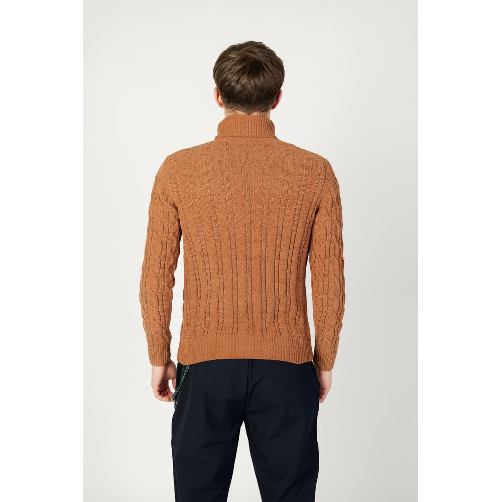 Brown Synthetic Turtleneck