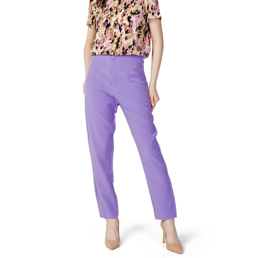 Purple Polyester Pants