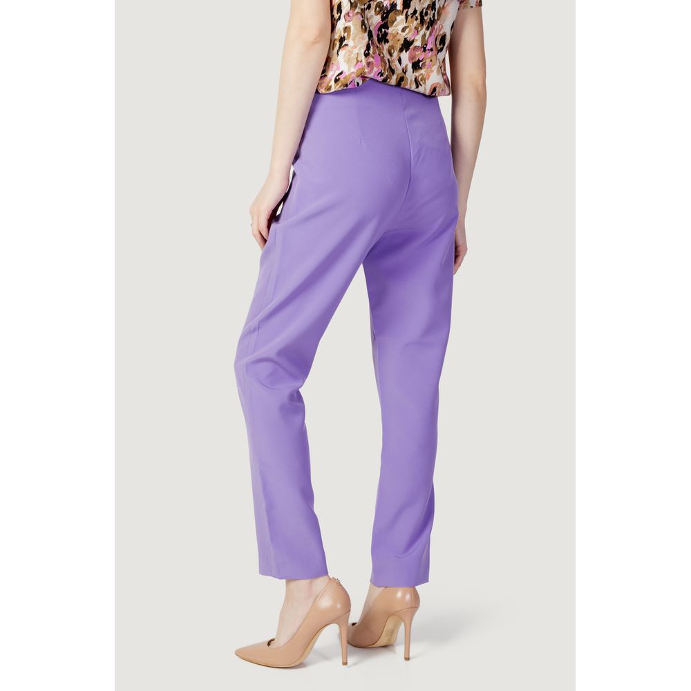 Purple Polyester Pants