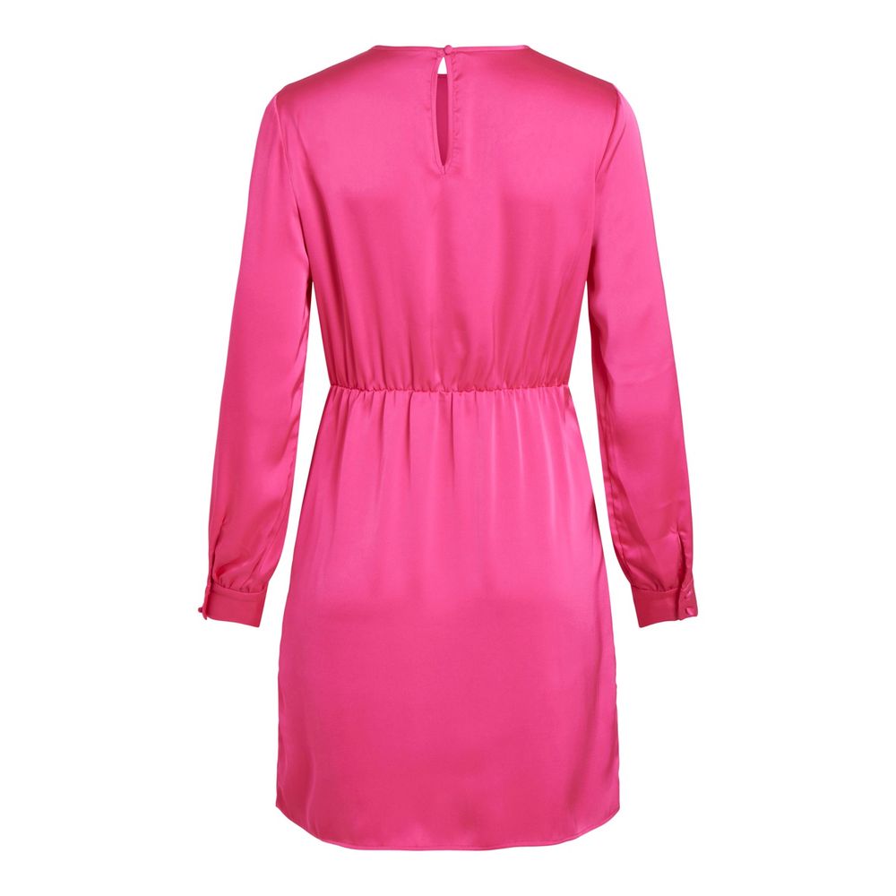 Pink Polyester Short Dress