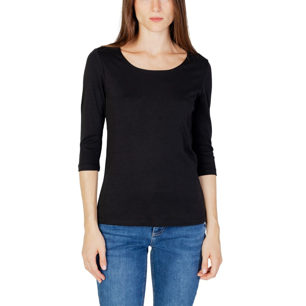 Black Cotton Long Sleeve T-Shirt