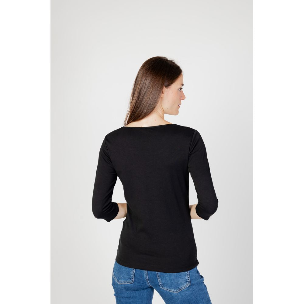 Black Cotton Long Sleeve T-Shirt