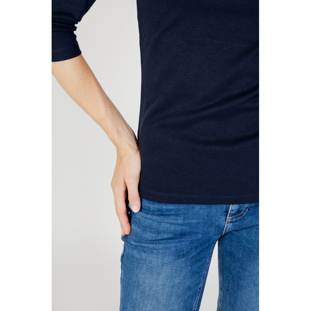 Blue Cotton Long Sleeve T-Shirt