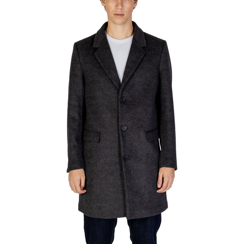 Gray Polyester Coat