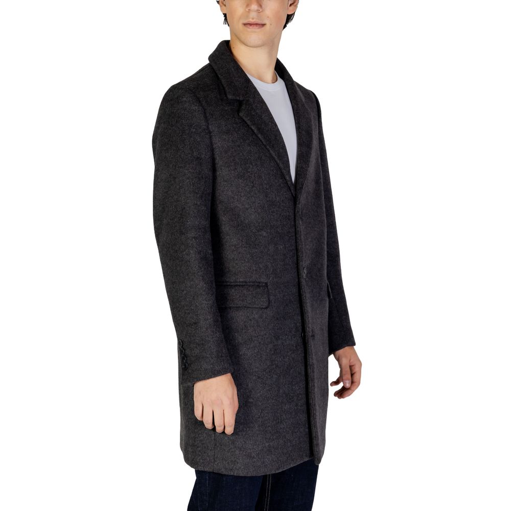 Gray Polyester Coat