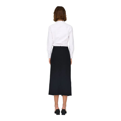Gray Polyester Long Skirt