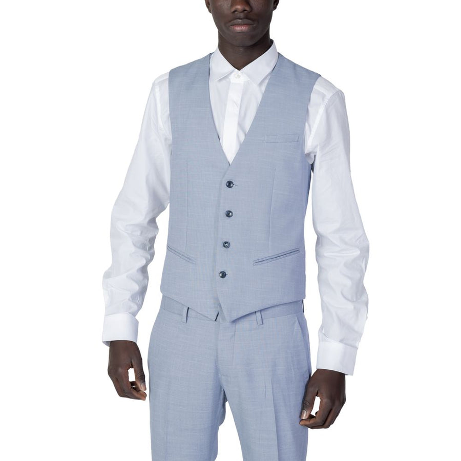 Blue Polyester Waistcoat