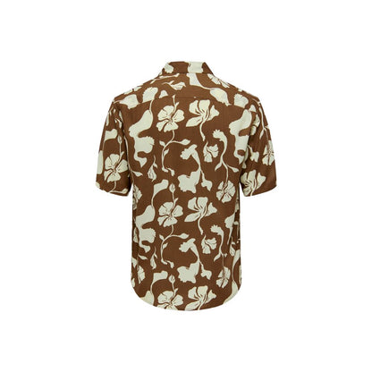 Brown Viscose Shortsleeve Shirt
