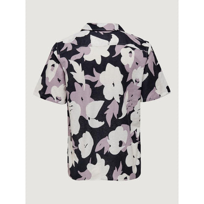 Purple Linen Shortsleeve Shirt