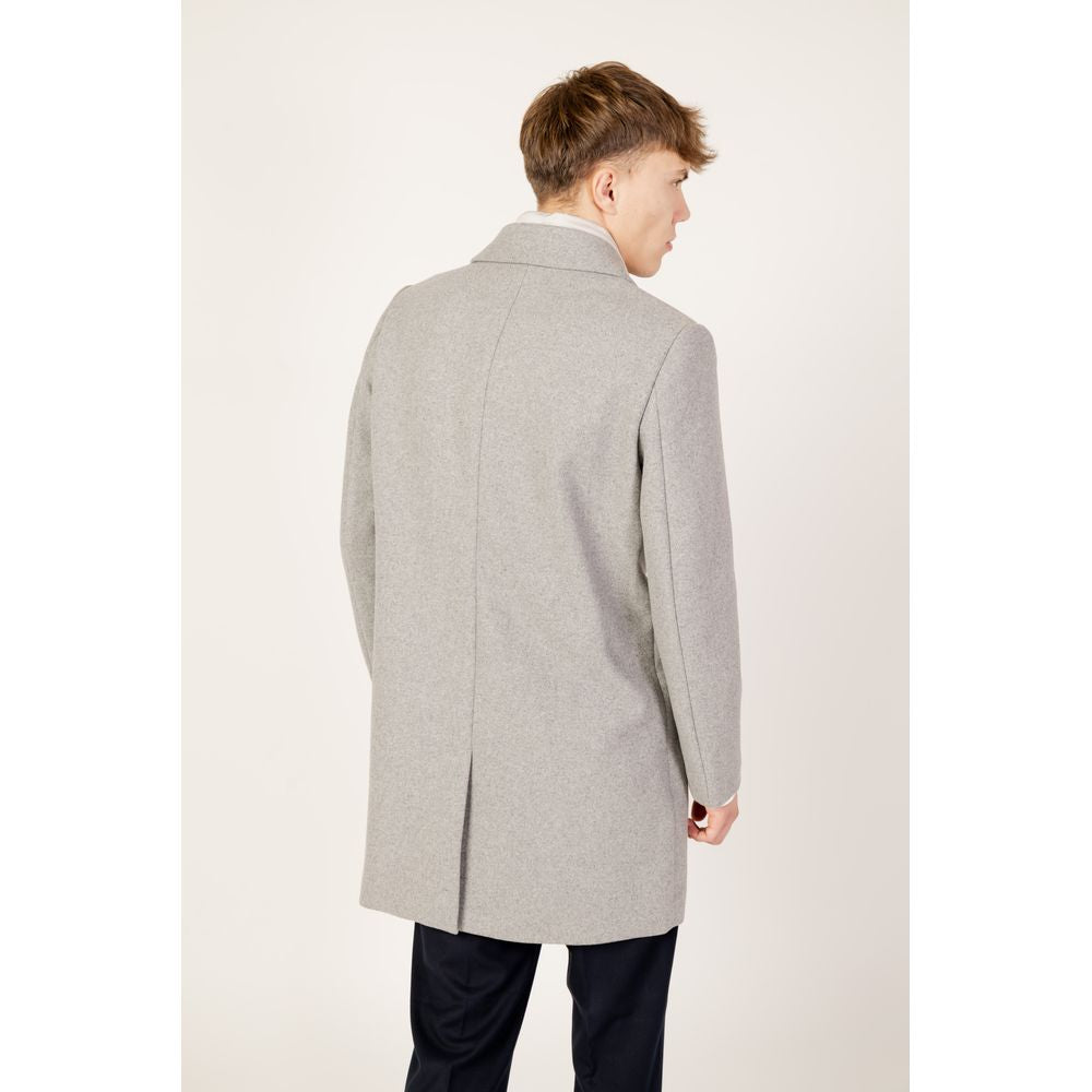 Gray Polyester Coat