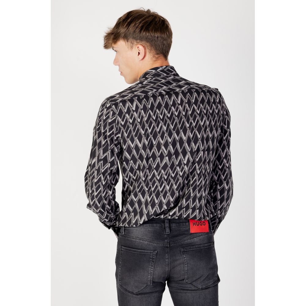 Black Cotton Pattern Shirt