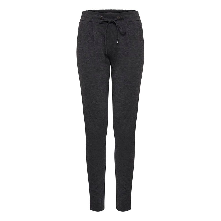Gray Polyester Casual Pants