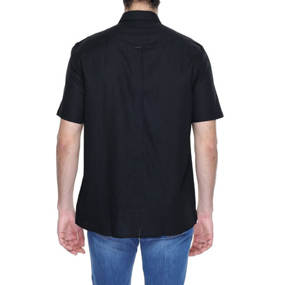 Black Linen Shortsleeve Shirt