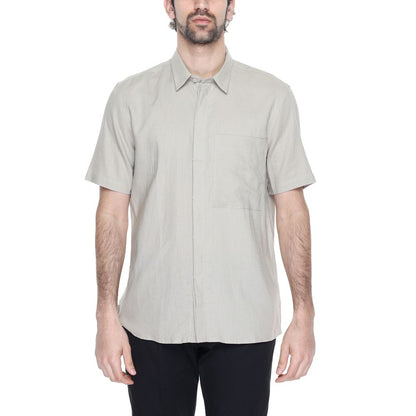 Beige Linen Shortsleeve Shirt
