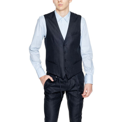 Black Linen Waistcoat