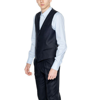 Black Linen Waistcoat