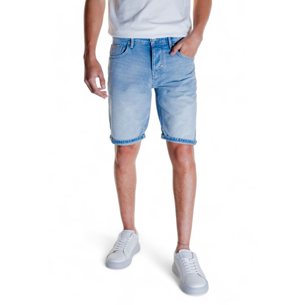 Light Blue Cotton Bermuda Shorts