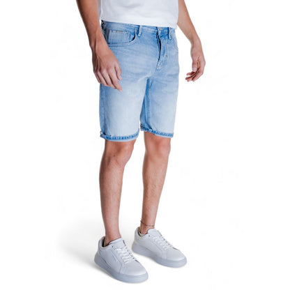 Light Blue Cotton Bermuda Shorts
