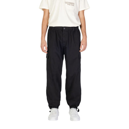 Black Recycled Cotton Cargo Pants
