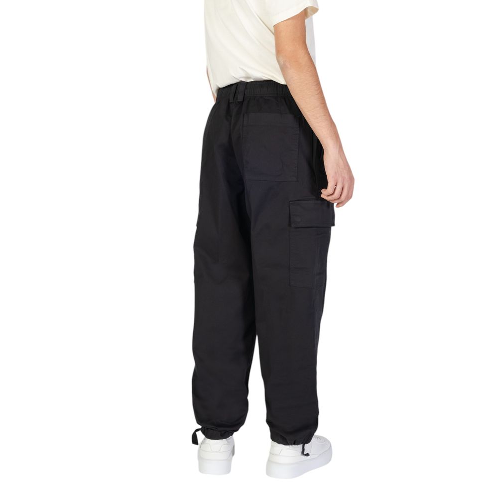 Black Recycled Cotton Cargo Pants
