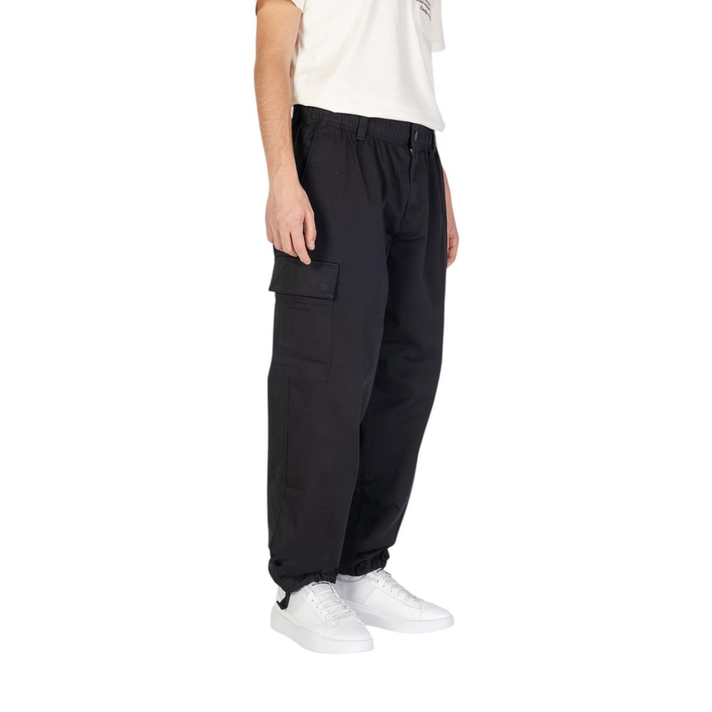 Black Recycled Cotton Cargo Pants