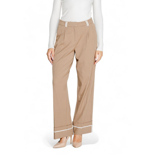 Brown Recycled Polyester Casual Pants
