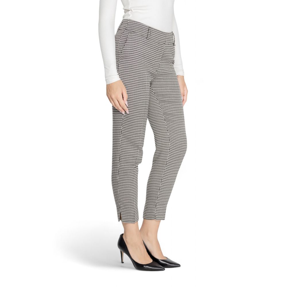 Black Polyester Casual Pants