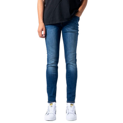 Blue Cotton Skinny Jeans