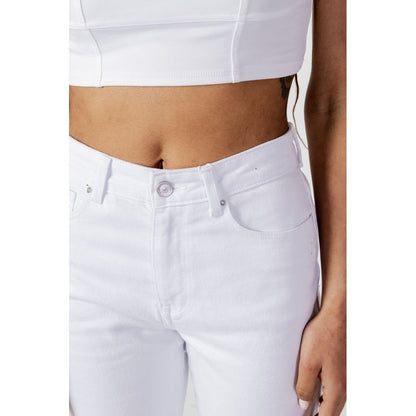 White Cotton Mom Jeans