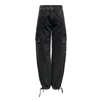 Black Cotton Boyfriend Jeans