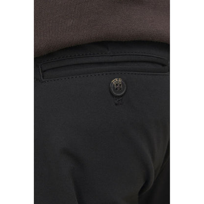 Black Recycled Polyester Casual Pants