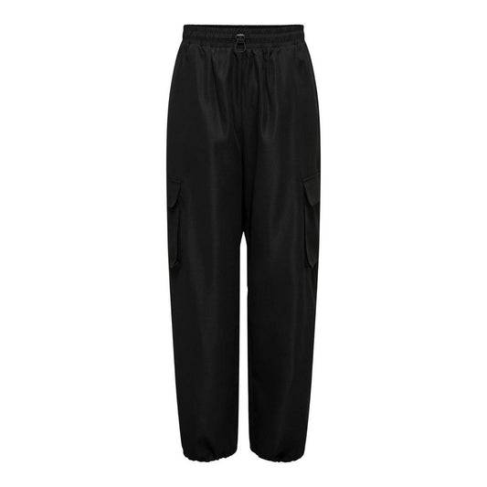 Black Cotton Cargo Pants