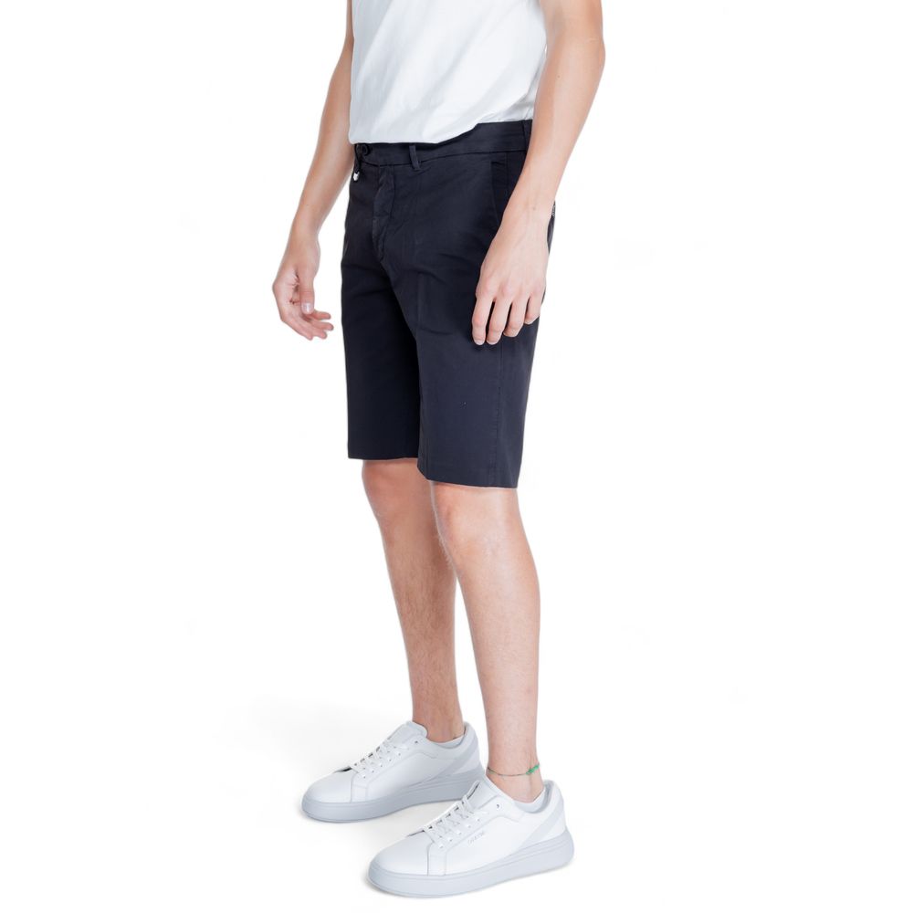 Black Cotton Bermuda Shorts