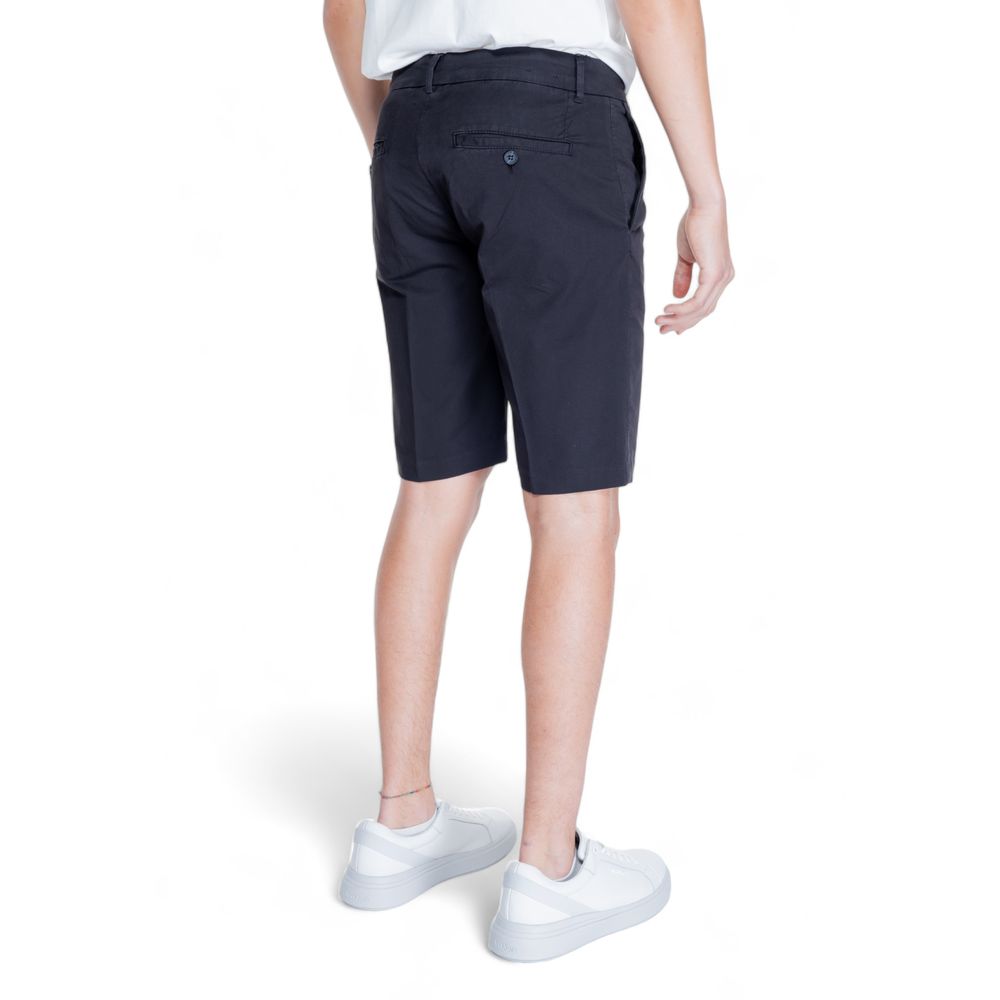 Black Cotton Bermuda Shorts