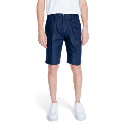 Blue Linen Bermuda Shorts