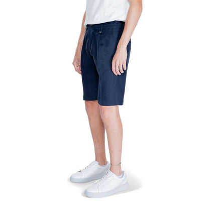 Blue Linen Bermuda Shorts