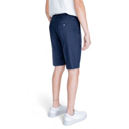 Blue Linen Bermuda Shorts