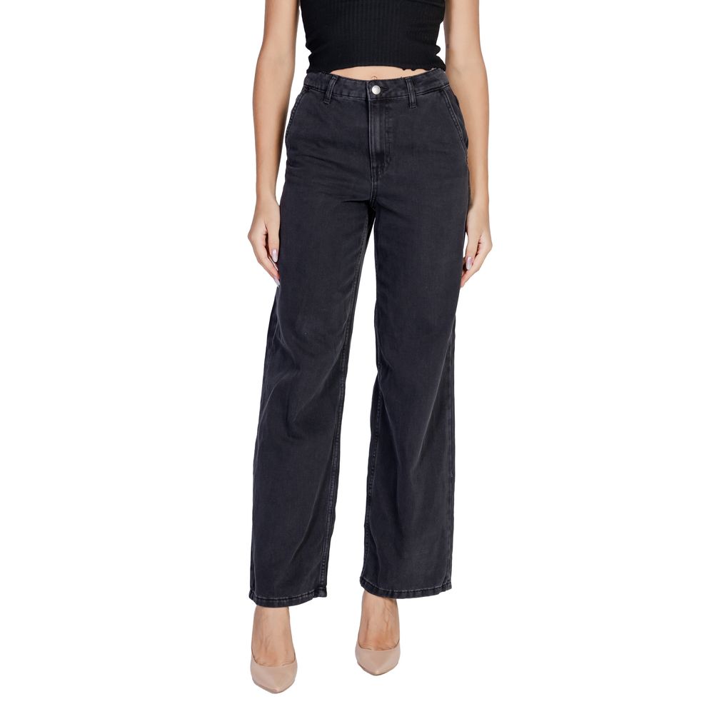 Black Cotton Relaxed Fit Jeans