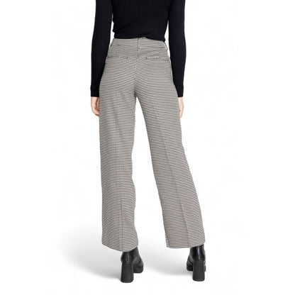 Black Polyester Flared Pants