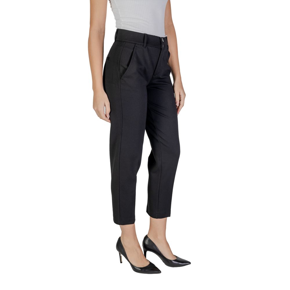 Black Viscose Chino Pants